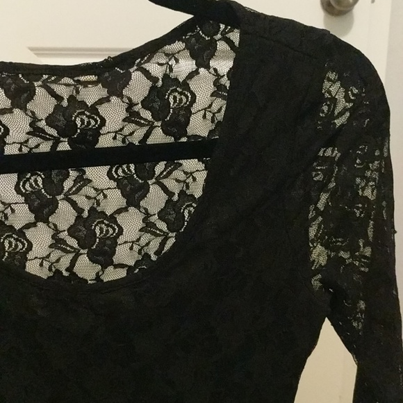 Guess - Black Lace Mini Cocktail Dress - Picture 3 of 4
